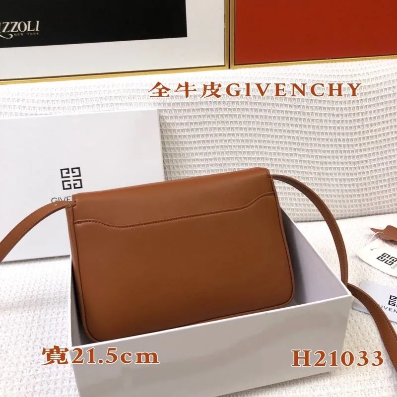 Givenchy Brown Leather Satchel Bag H21033 - Image 3