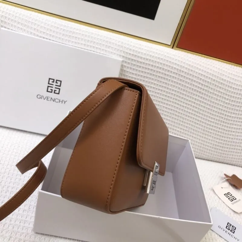 Givenchy Brown Leather Satchel Bag H21033 - Image 5