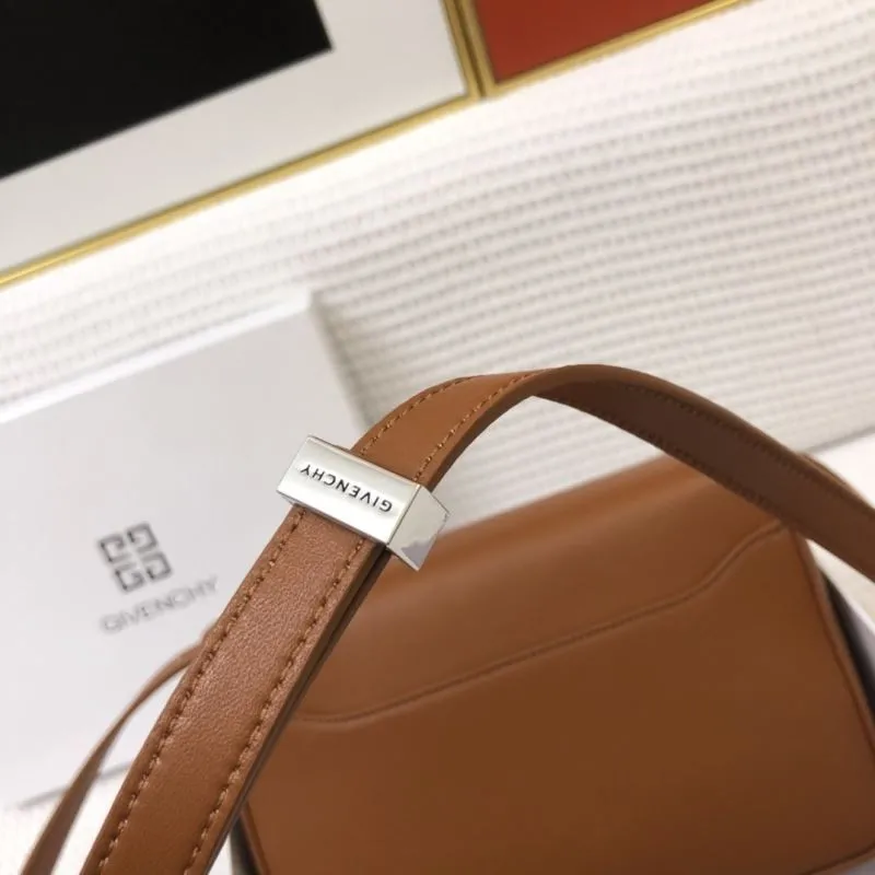 Givenchy Brown Leather Satchel Bag H21033 - Image 6