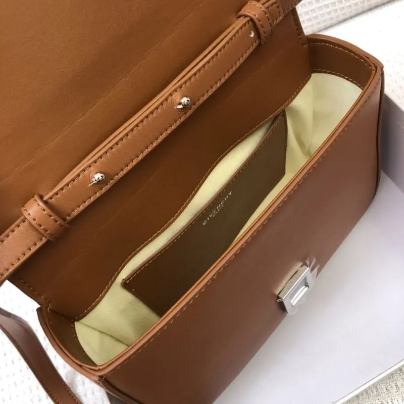 Givenchy Brown Leather Satchel Bag H21033 - Image 9