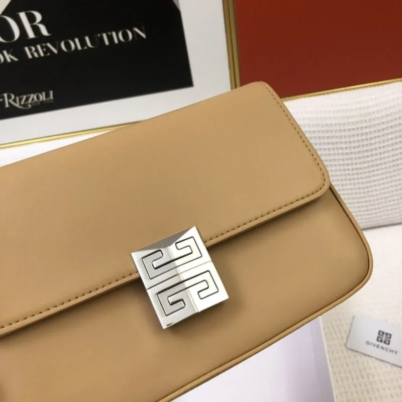 Givenchy Tan Leather Crossbody Satchel Bag H21033 - Image 4