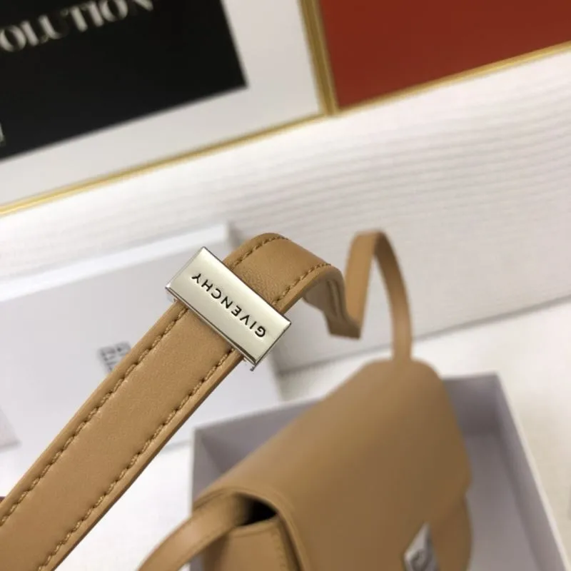 Givenchy Tan Leather Crossbody Satchel Bag H21033 - Image 6
