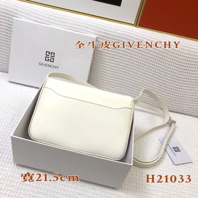Givenchy White Leather Crossbody Satchel Bag H21033 - Image 3