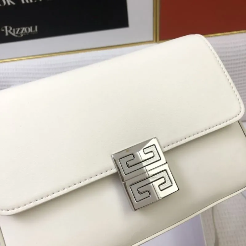 Givenchy White Leather Crossbody Satchel Bag H21033 - Image 4