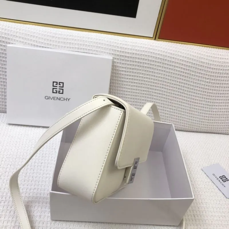 Givenchy White Leather Crossbody Satchel Bag H21033 - Image 5
