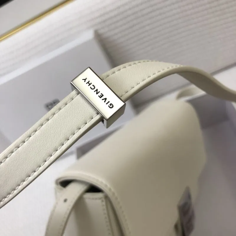 Givenchy White Leather Crossbody Satchel Bag H21033 - Image 6