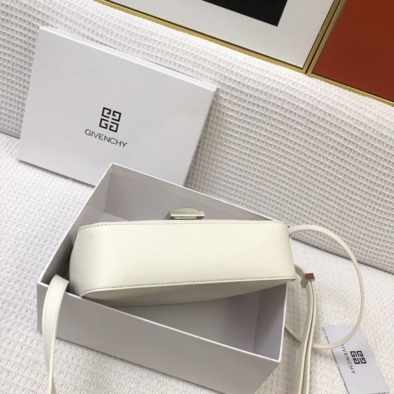 Givenchy White Leather Crossbody Satchel Bag H21033 - Image 7