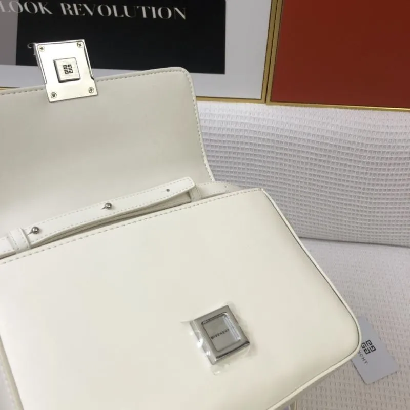 Givenchy White Leather Crossbody Satchel Bag H21033 - Image 8