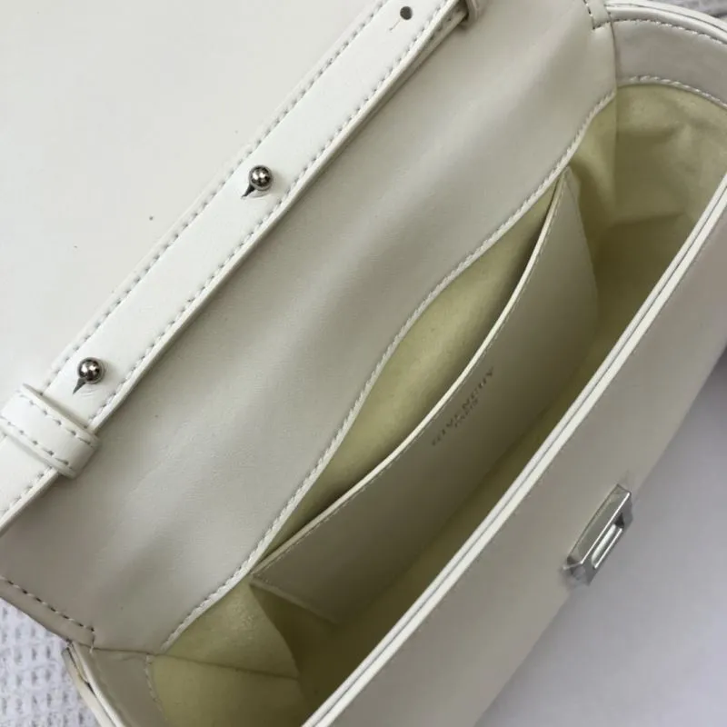 Givenchy White Leather Crossbody Satchel Bag H21033 - Image 9