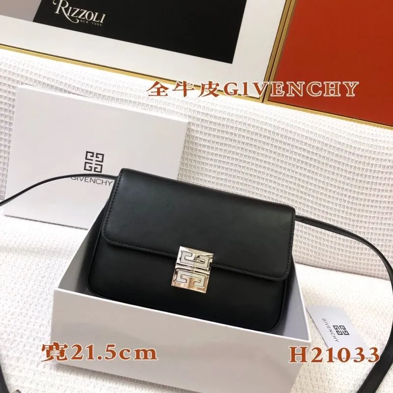 Givenchy Black Leather Crossbody Satchel Bag H21033