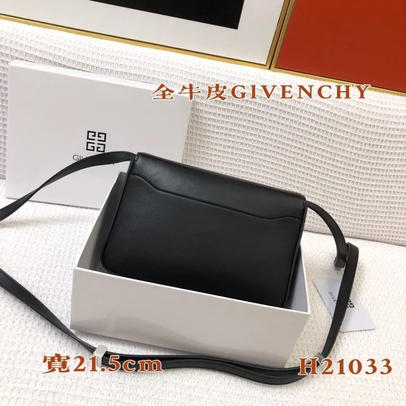 Givenchy Black Leather Crossbody Satchel Bag H21033 - Image 3
