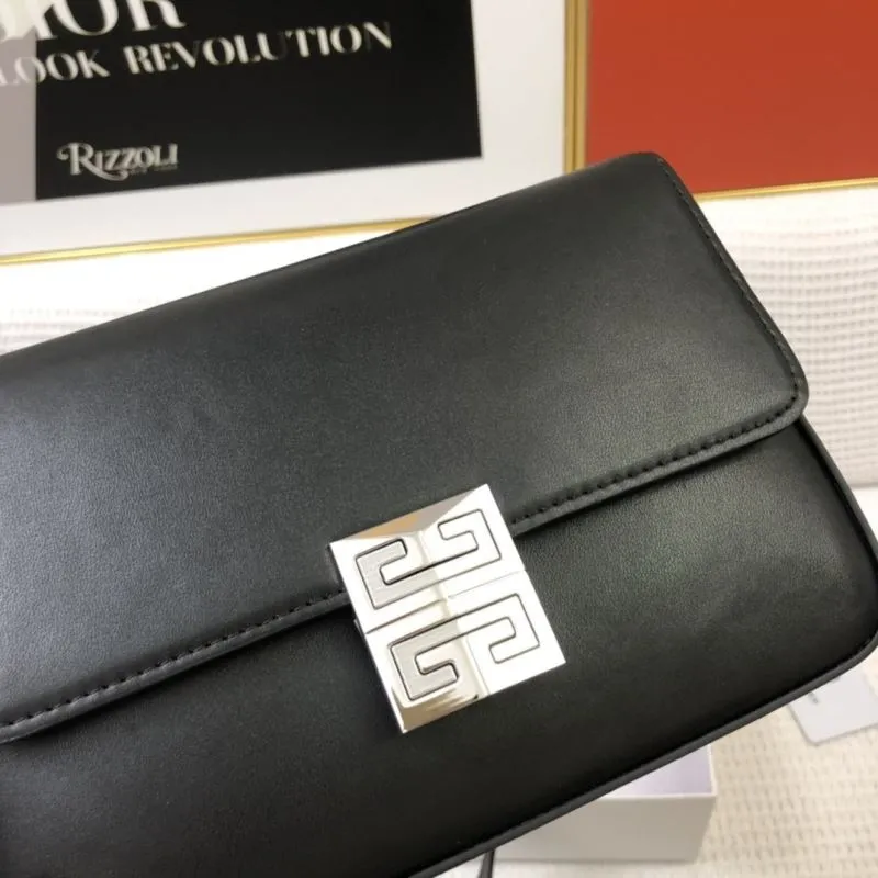 Givenchy Black Leather Crossbody Satchel Bag H21033 - Image 4