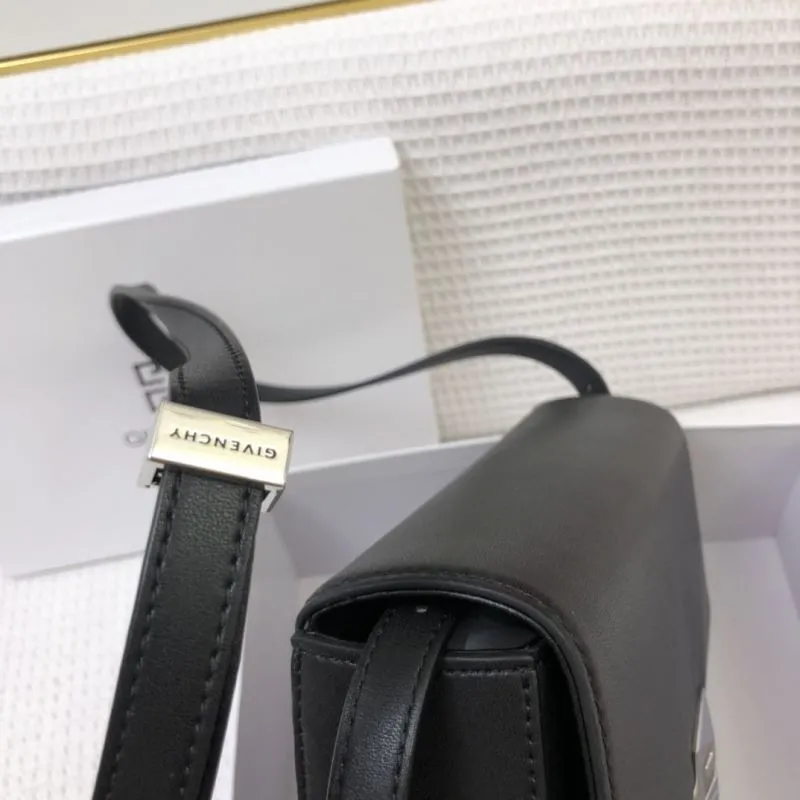 Givenchy Black Leather Crossbody Satchel Bag H21033 - Image 6