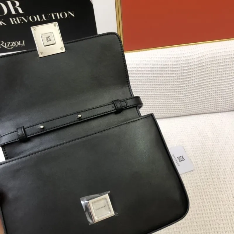 Givenchy Black Leather Crossbody Satchel Bag H21033 - Image 8