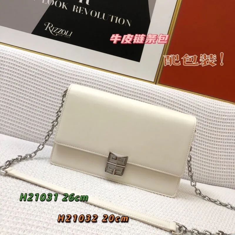 Givenchy White Leather Chain Satchel Bag