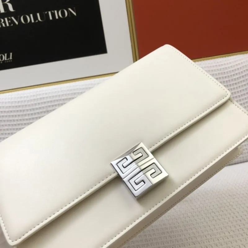 Givenchy White Leather Chain Satchel Bag - Image 4
