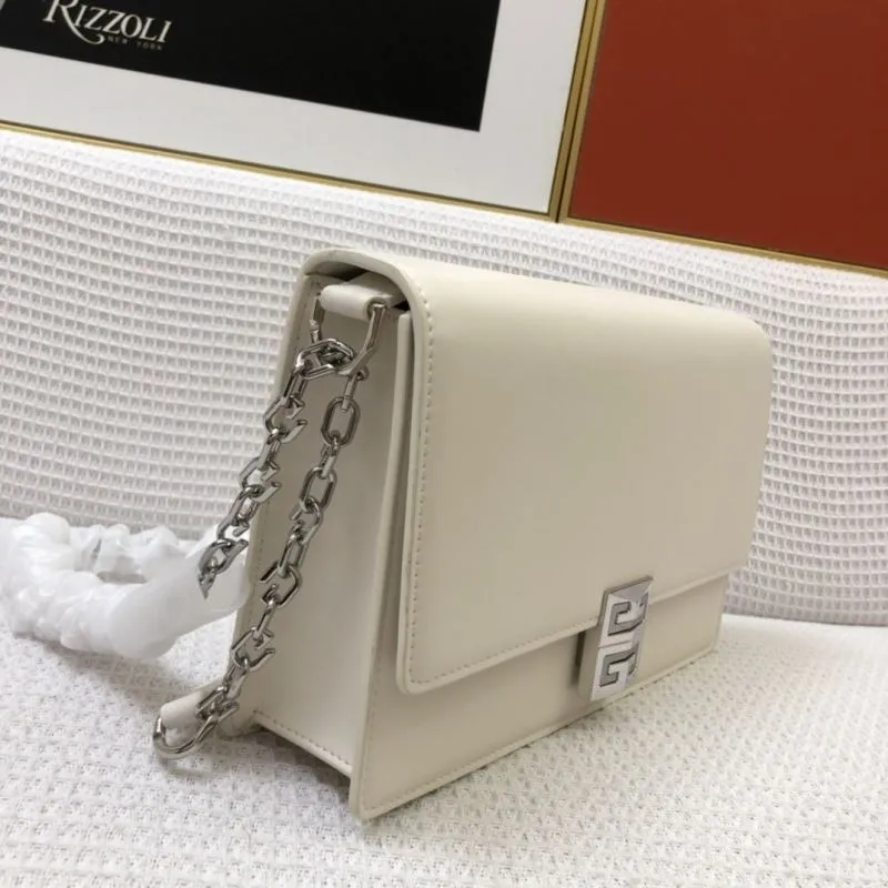 Givenchy White Leather Chain Satchel Bag - Image 5