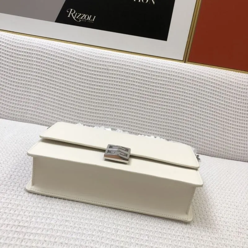 Givenchy White Leather Chain Satchel Bag - Image 6