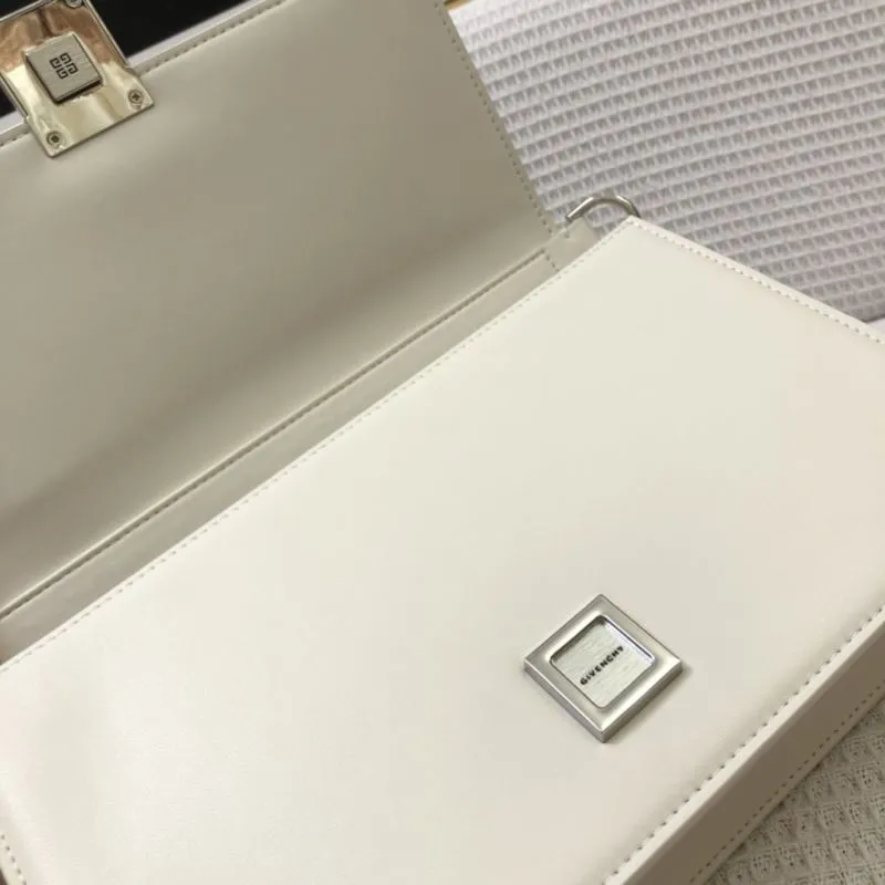 Givenchy White Leather Chain Satchel Bag - Image 7