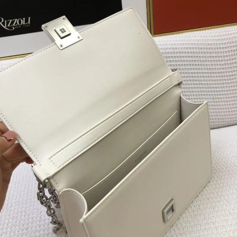 Givenchy White Leather Chain Satchel Bag - Image 8