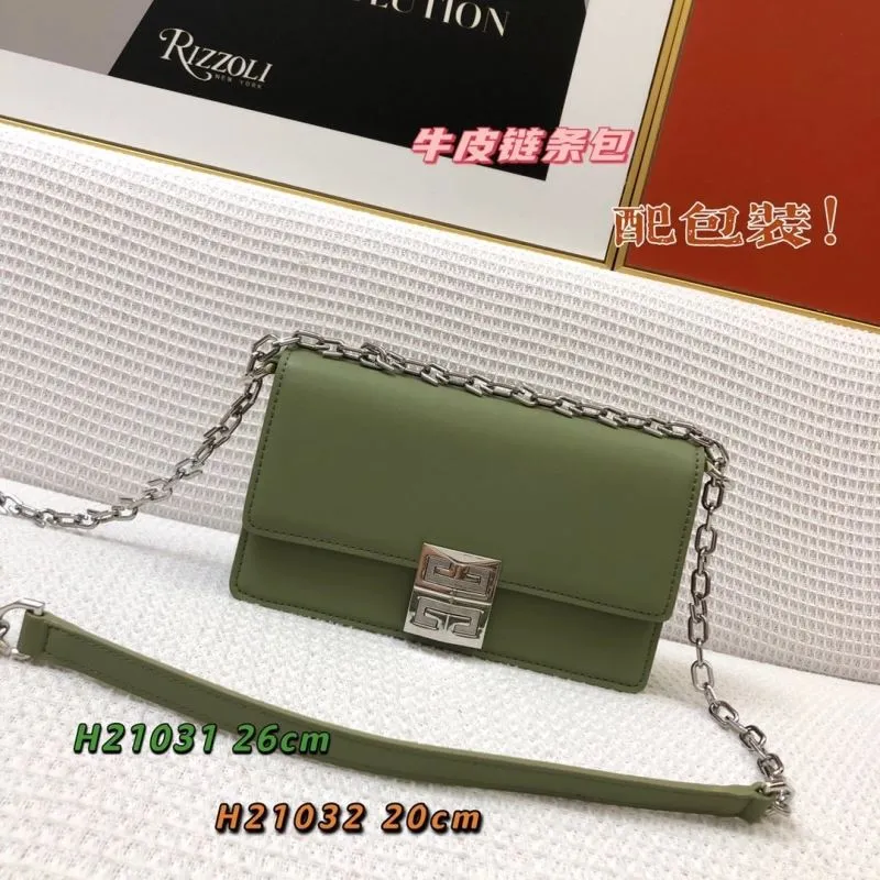 Givenchy Olive Green Leather Chain Crossbody Bag