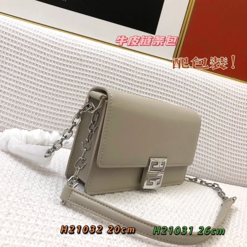 Alternative view of Givenchy Light Gray Leather Chain Satchel Bag