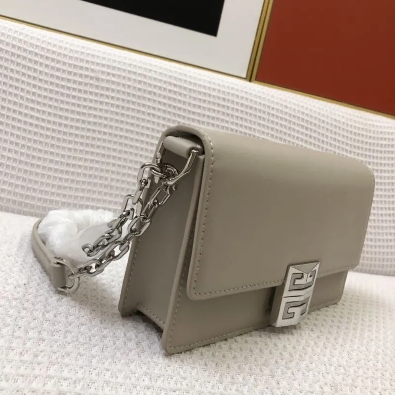 Givenchy Light Gray Leather Chain Satchel Bag - Image 5