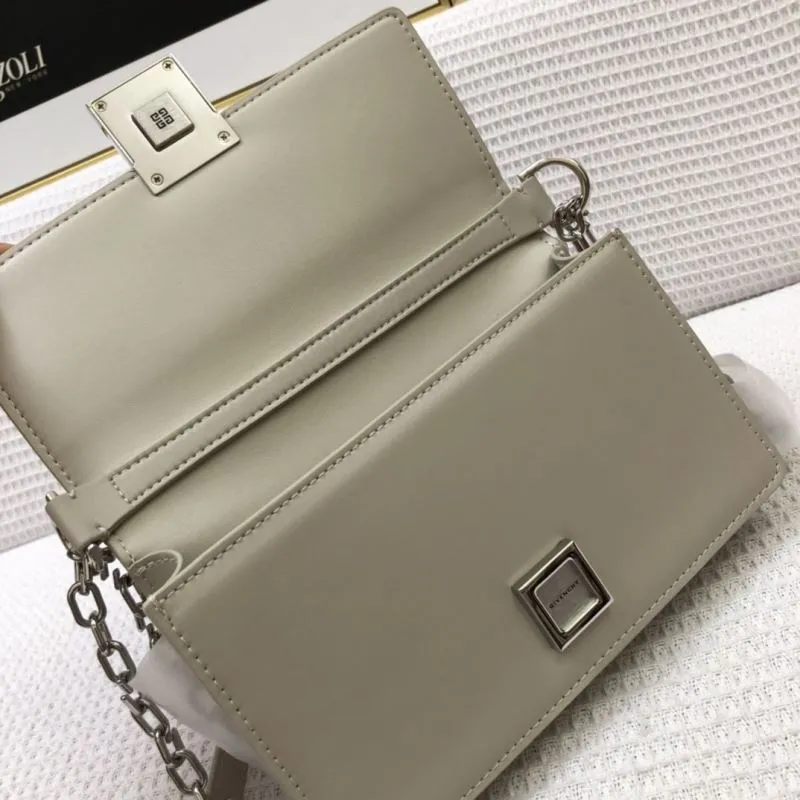 Givenchy Light Gray Leather Chain Satchel Bag - Image 7