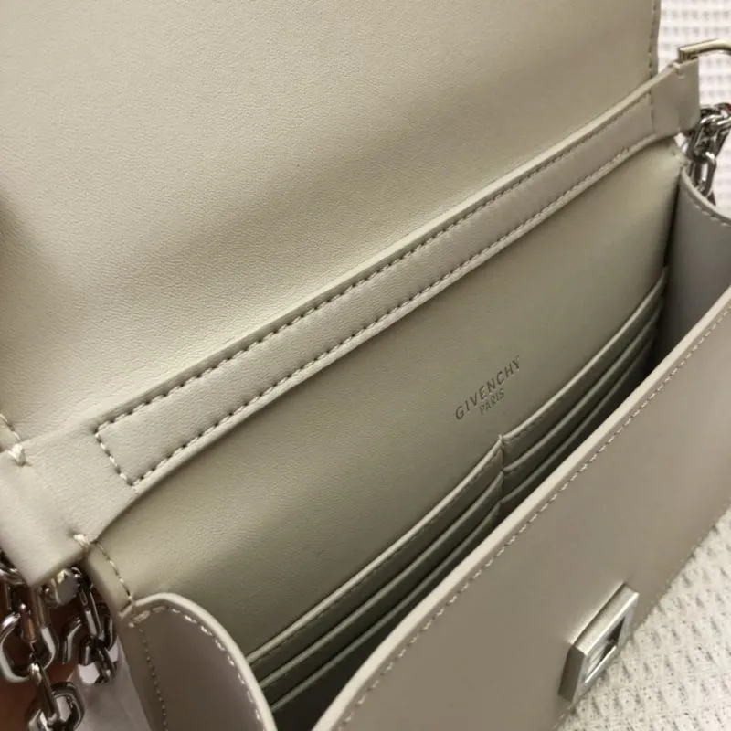Givenchy Light Gray Leather Chain Satchel Bag - Image 8