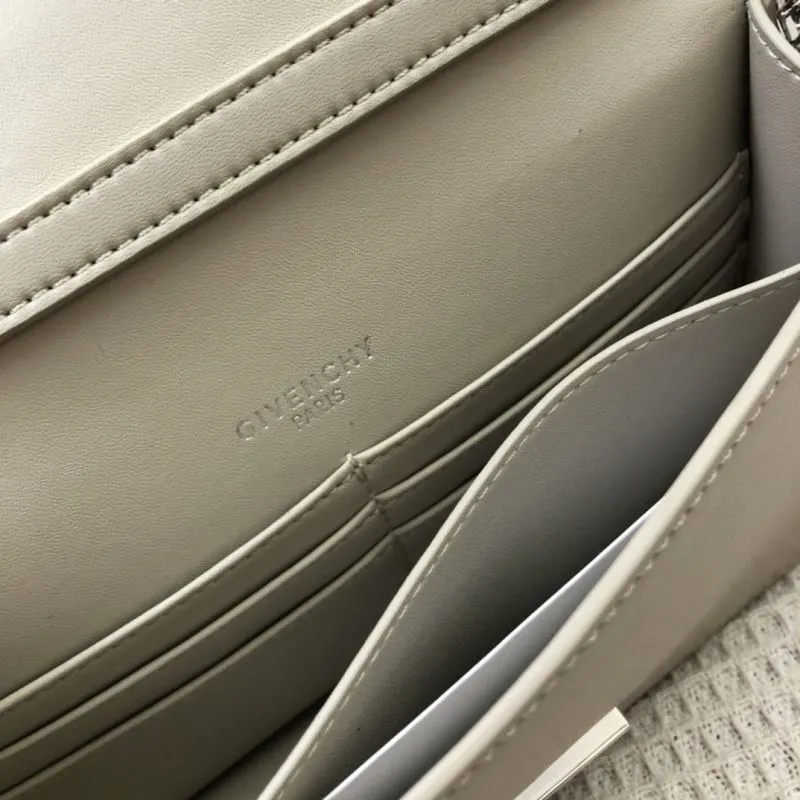 Givenchy Light Gray Leather Chain Satchel Bag - Image 9