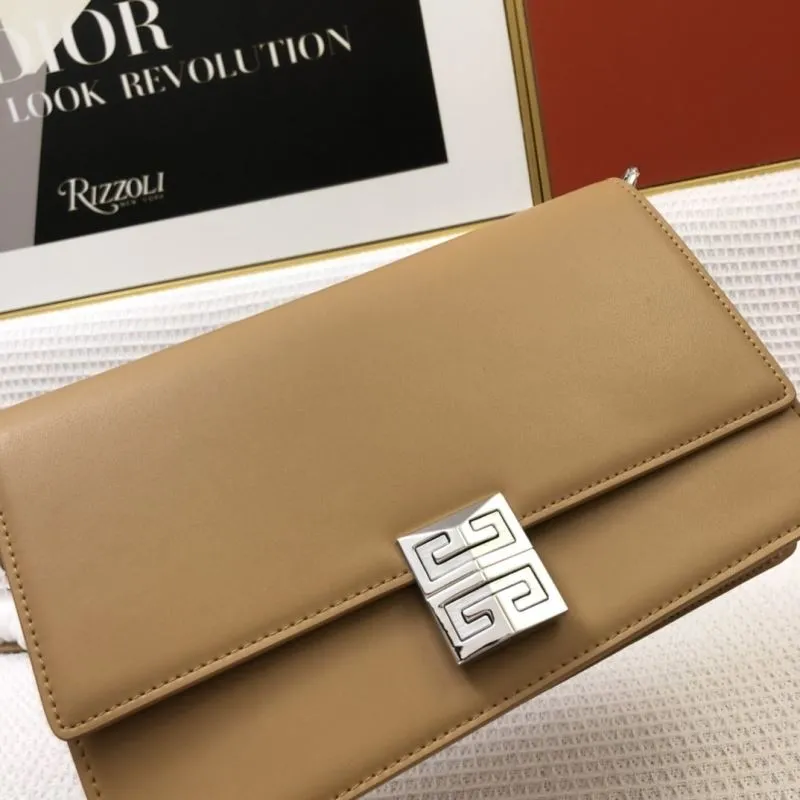 Givenchy Brown Leather Chain Satchel Bag H21031 - Image 4