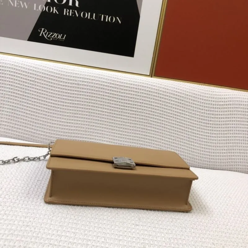 Givenchy Brown Leather Chain Satchel Bag H21031 - Image 5