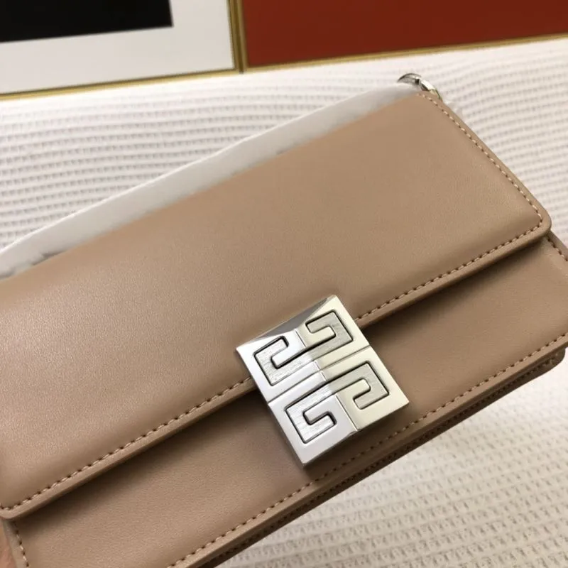Givenchy Beige Leather Chain Satchel Bag H21031 26cm - Image 4