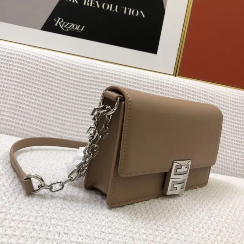Givenchy Beige Leather Chain Satchel Bag H21031 26cm - Image 5
