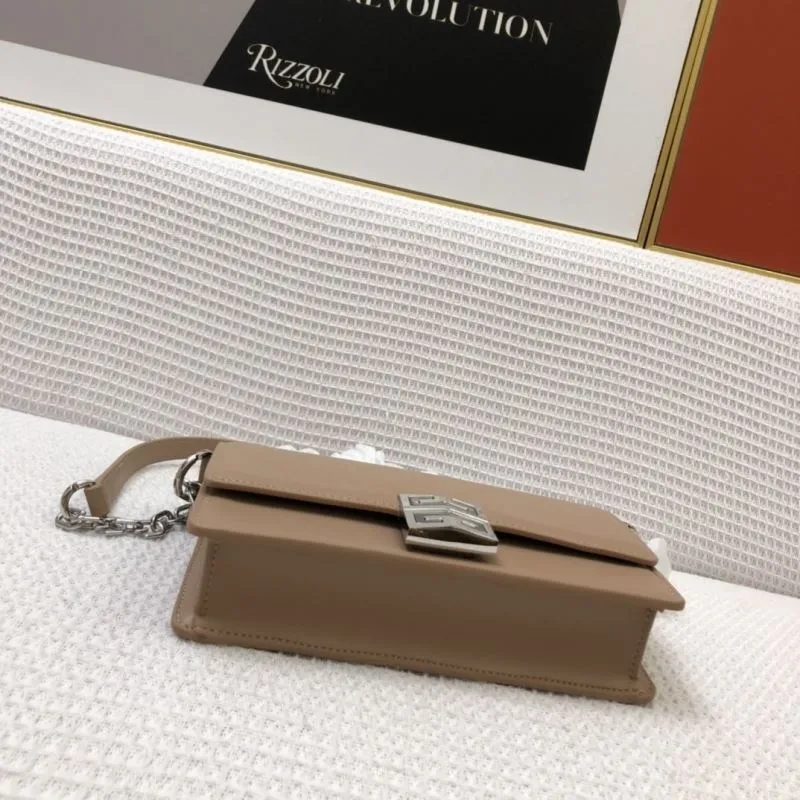 Givenchy Beige Leather Chain Satchel Bag H21031 26cm - Image 6