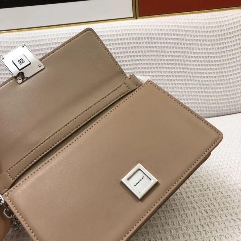 Givenchy Beige Leather Chain Satchel Bag H21031 26cm - Image 7