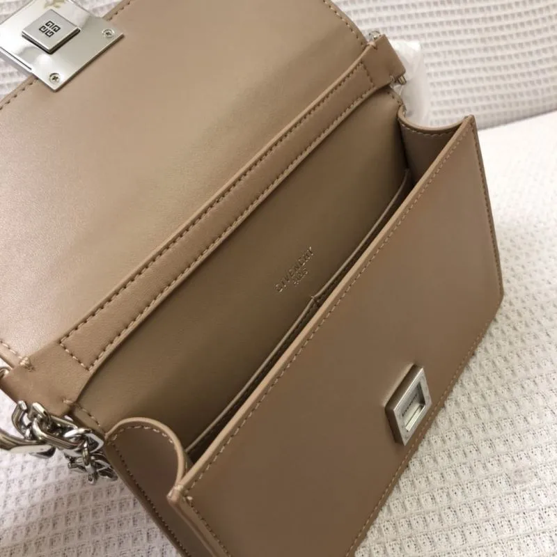 Givenchy Beige Leather Chain Satchel Bag H21031 26cm - Image 8