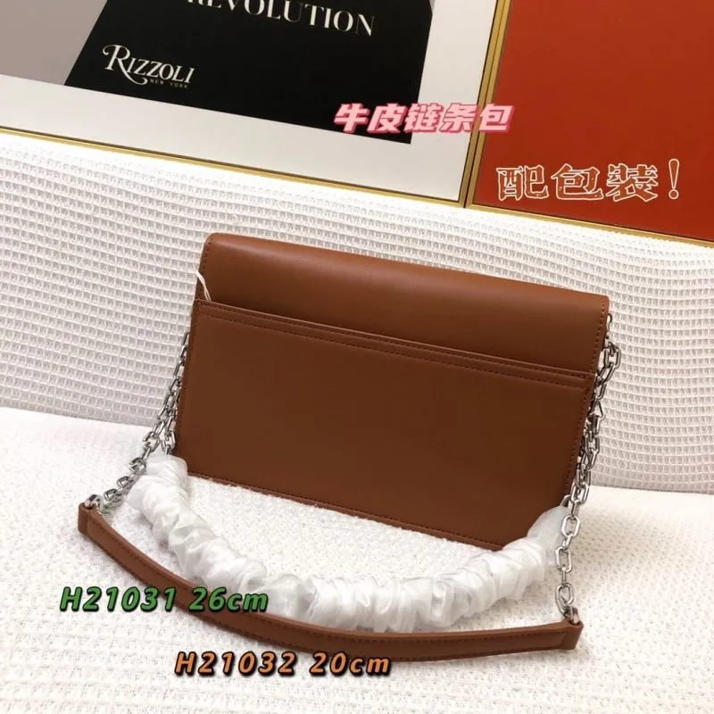 Givenchy Brown Leather Chain Satchel Bag H21031 H21032 - Image 3