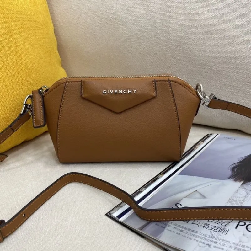 Givenchy Brown Leather Crossbody Satchel Bag