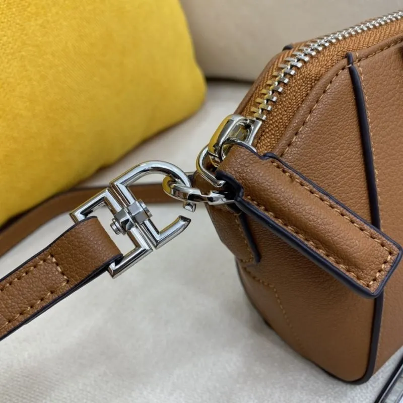 Givenchy Brown Leather Crossbody Satchel Bag - Image 6