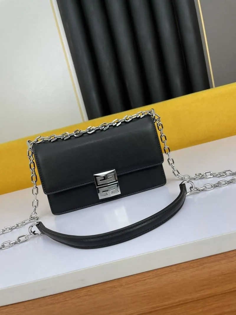Givenchy Black Leather Chain Satchel Bag