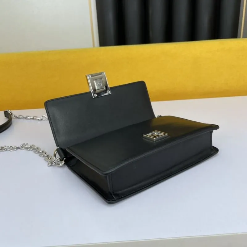 Givenchy Black Leather Chain Satchel Bag - Image 4
