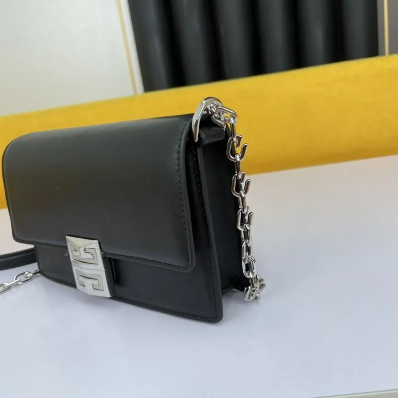 Givenchy Black Leather Chain Satchel Bag - Image 6