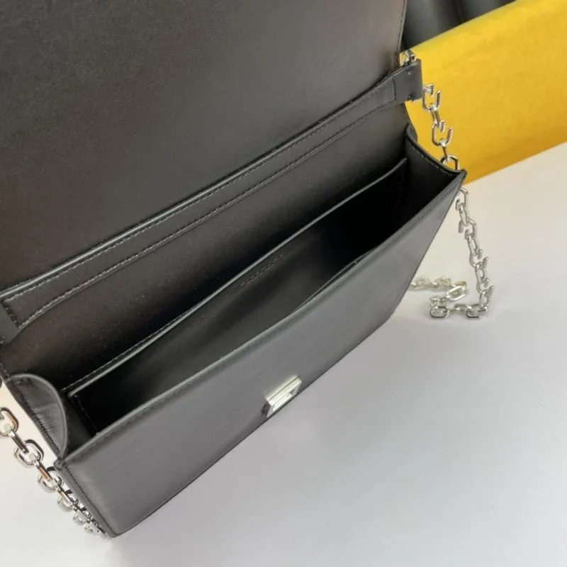 Givenchy Black Leather Chain Satchel Bag - Image 7