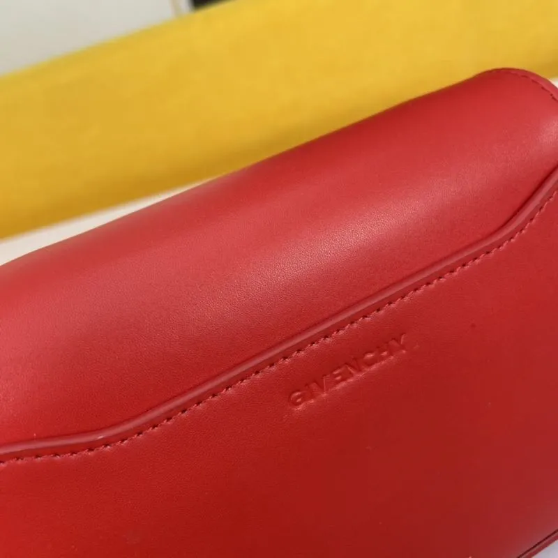 Givenchy Red Leather Satchel Crossbody Bag 113 - Image 4