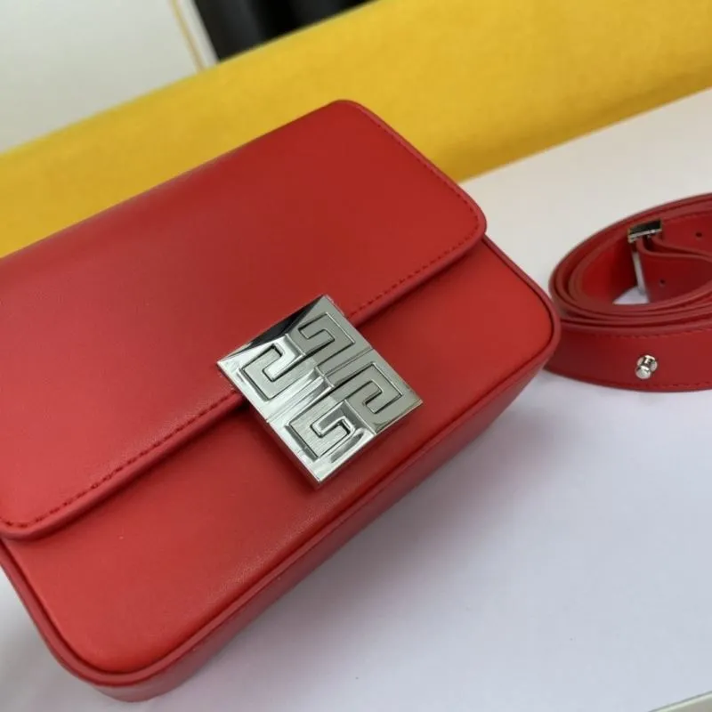 Givenchy Red Leather Satchel Crossbody Bag 113 - Image 6