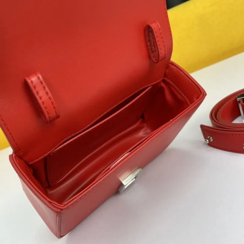Givenchy Red Leather Satchel Crossbody Bag 113 - Image 8