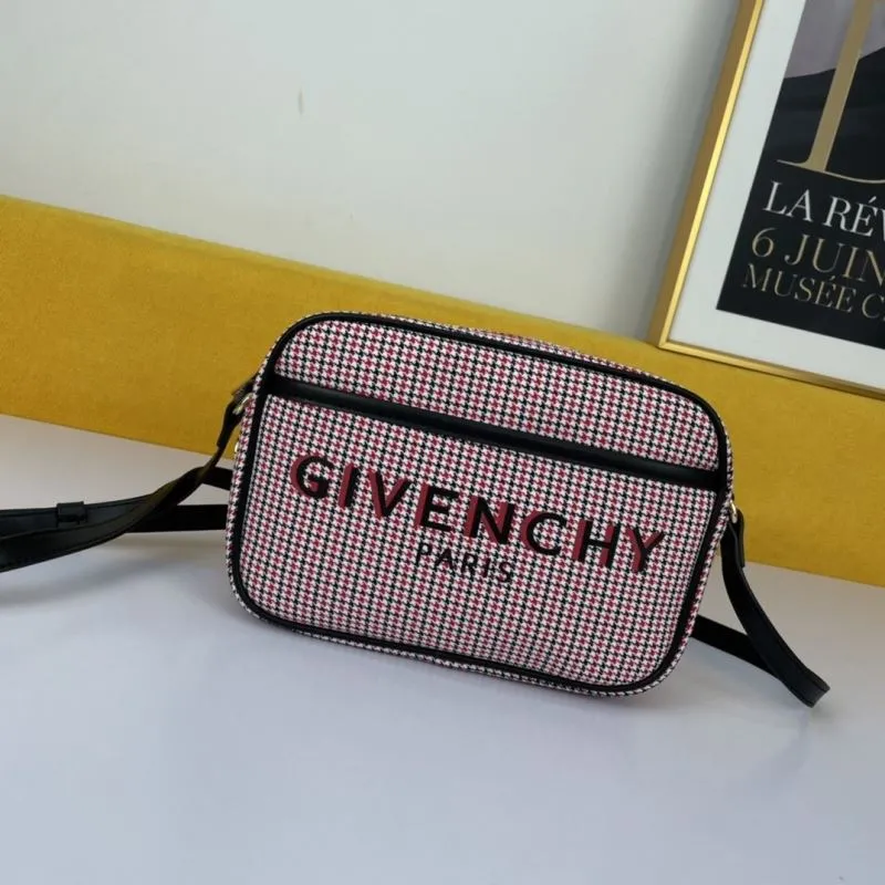 Givenchy Pink Houndstooth Crossbody Camera Bag