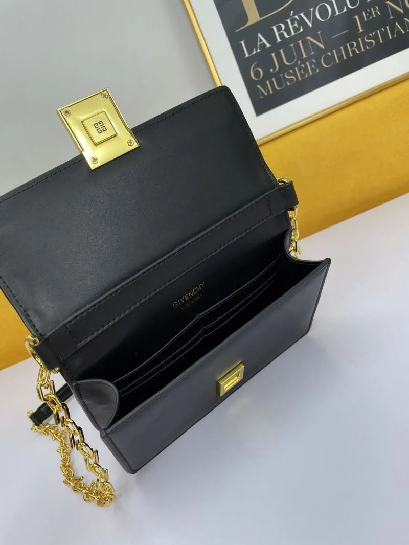 Givenchy Black Leather Chain Satchel Bag - Image 7