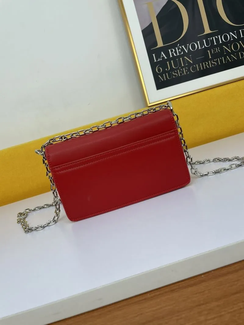 Givenchy Red Leather Chain Satchel Bag - Image 3
